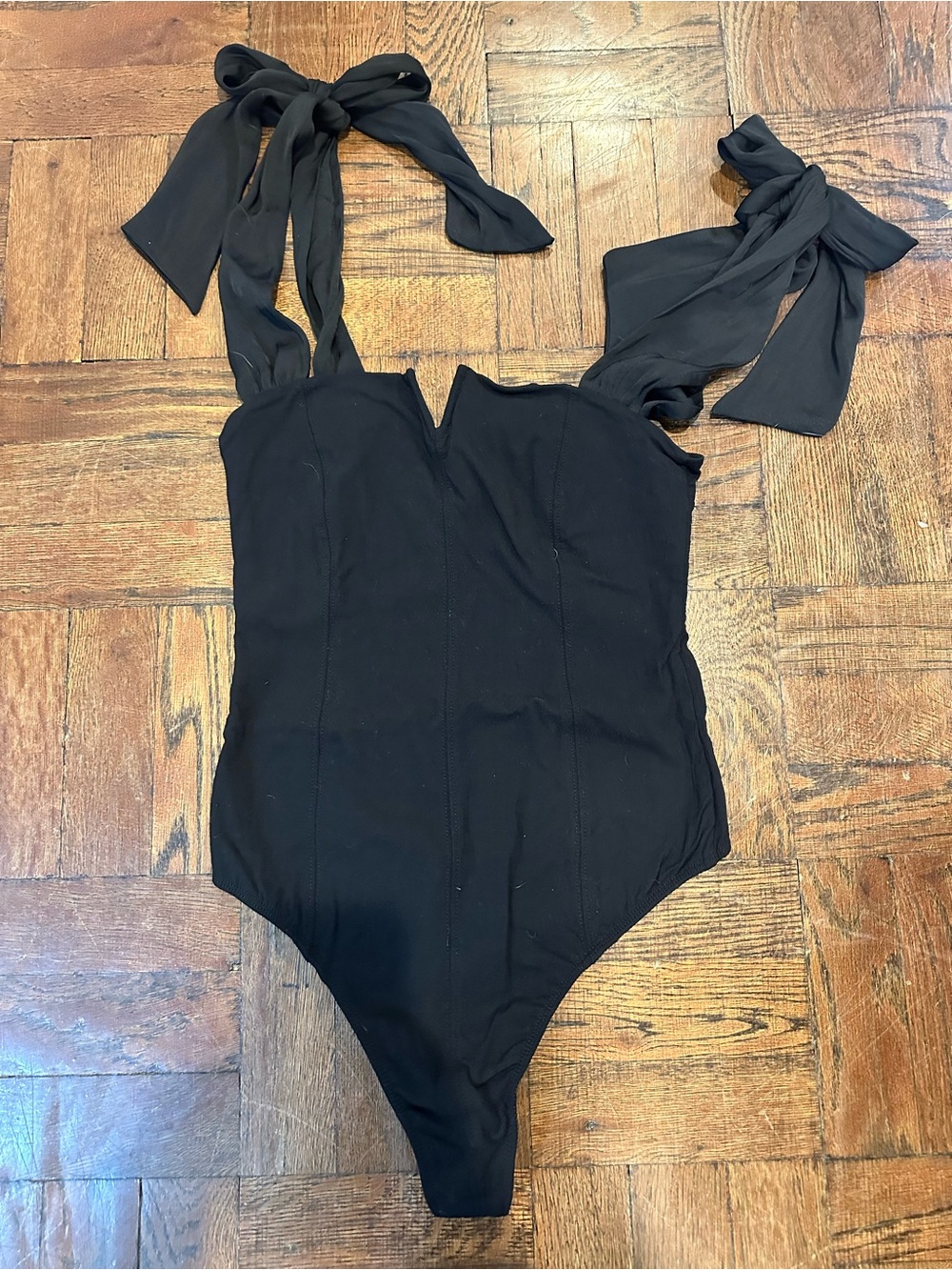 Free People Bodysuit with Tie-Strap Shoulders